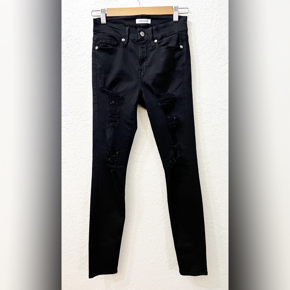 Good American - Good Legs - Distressed Skinny Jeans - Black - 0